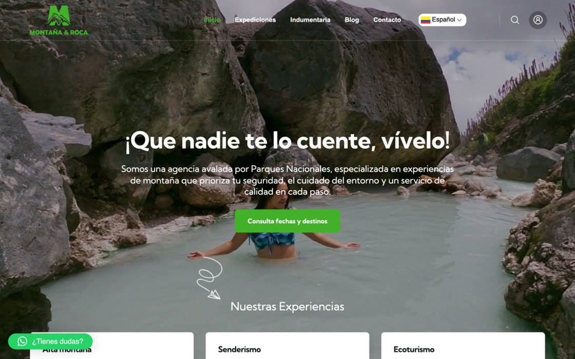 Montaña y Roca website home page