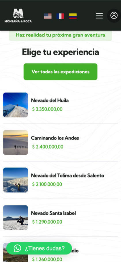Montaña y Roca expedition catalog