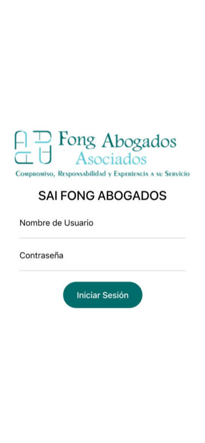 Private SAI Fong Abogados login on a phone
